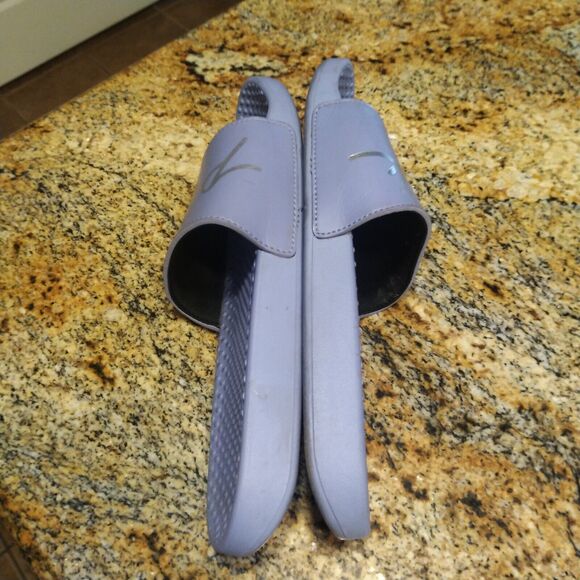 Victoria's Secret Pink Bling Logo Strap Slides Sandals Dusty Periwinkle Sz 9.5 - Picture 6 of 11